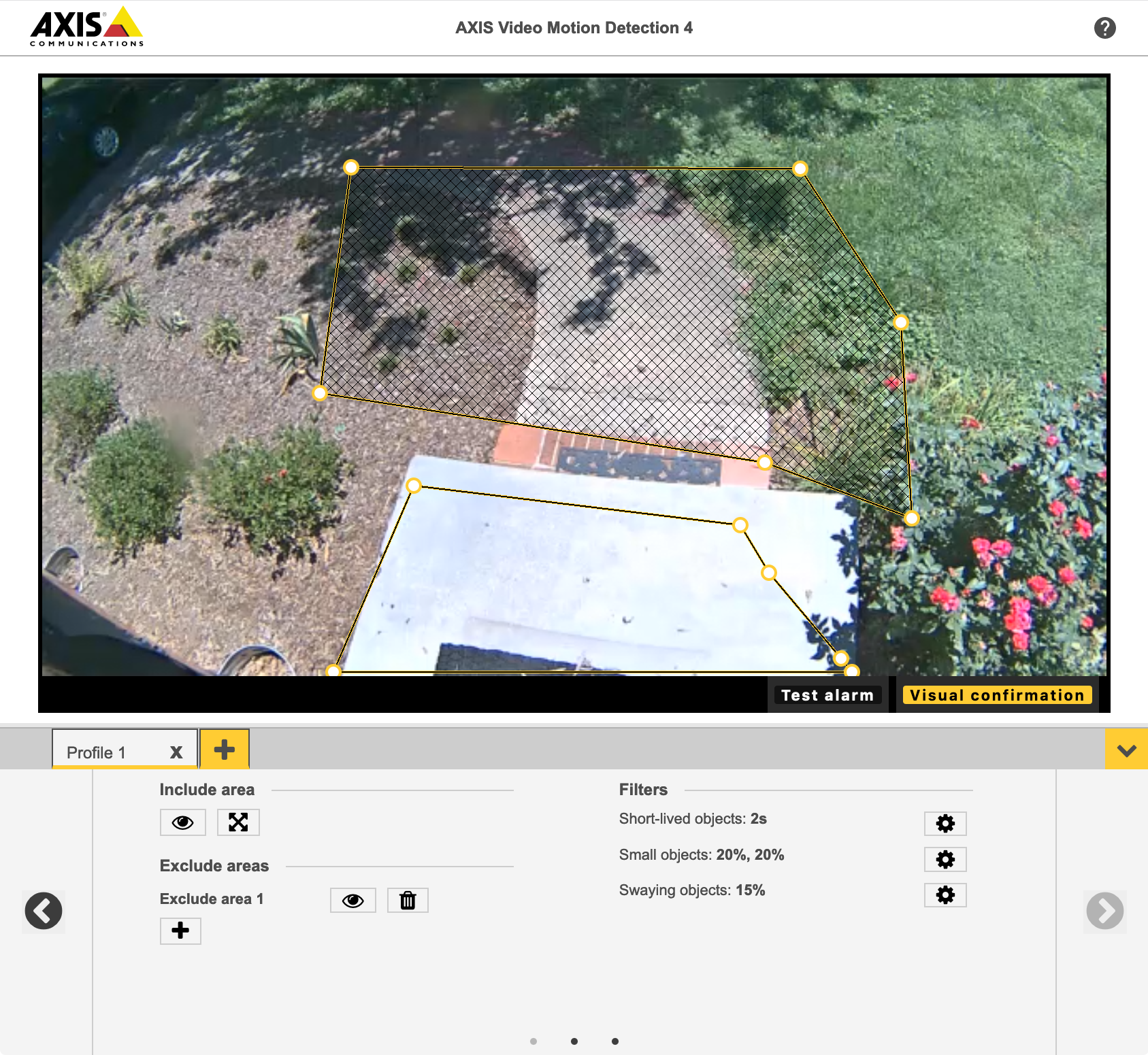 Axis motion config