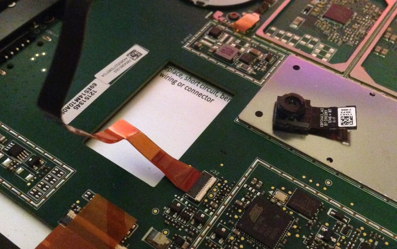 The innards of a dead Surface tablet